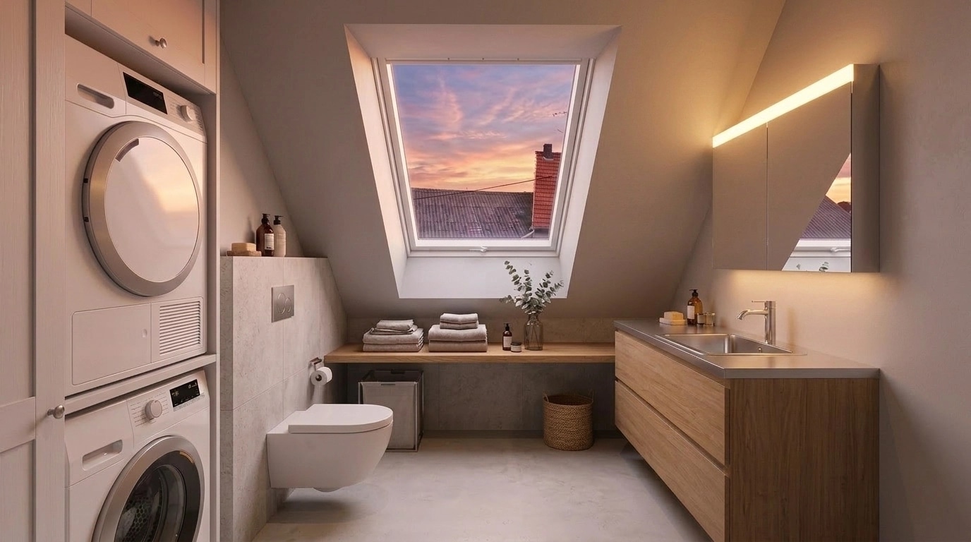 Scandinavian Bathroom design — interior photo by GenRoom AI