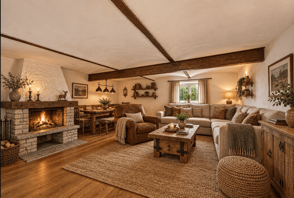 Interior design in Rustic style — Living Room by GenRoom AI