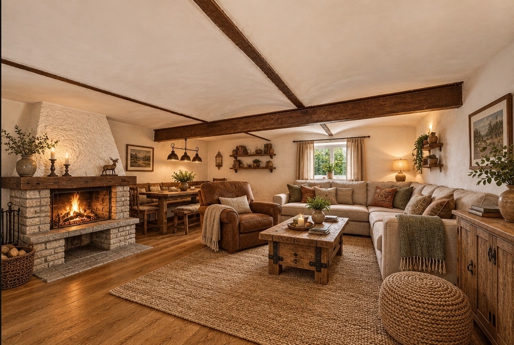 Rustic Living Room design — interior photo by GenRoom AI