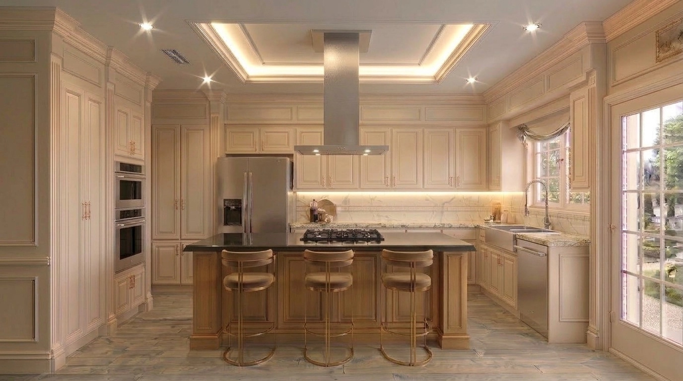 Interior design in Neoclassic style — Kitchen by GenRoom AI