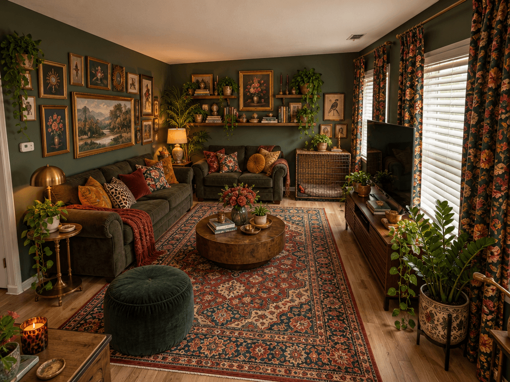 Maximalist Living Room design — interior photo by GenRoom AI