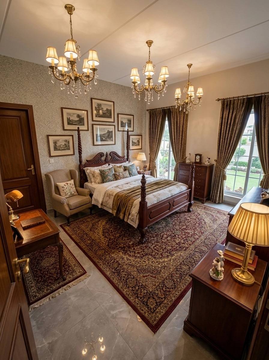 British Bedroom design — interior photo by GenRoom AI
