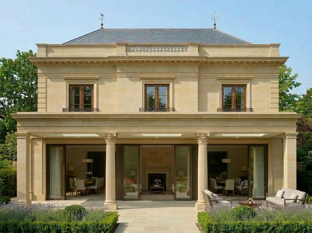 Neoclassic Facade Facade design — facade photo by GenRoom AI