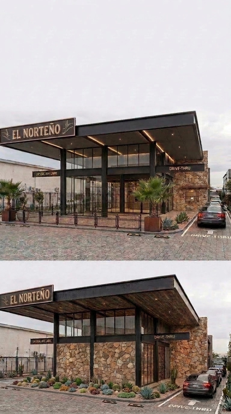 Facade design in Blacktec Facade style — Facade by GenRoom AI