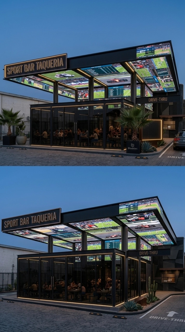 Facade design in Blacktec Facade style — Facade by GenRoom AI