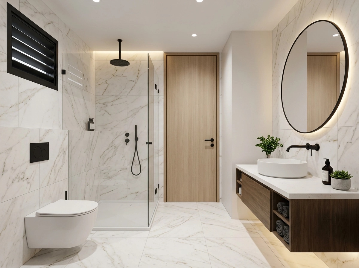 Contemporary Bathroom design — interior photo by GenRoom AI