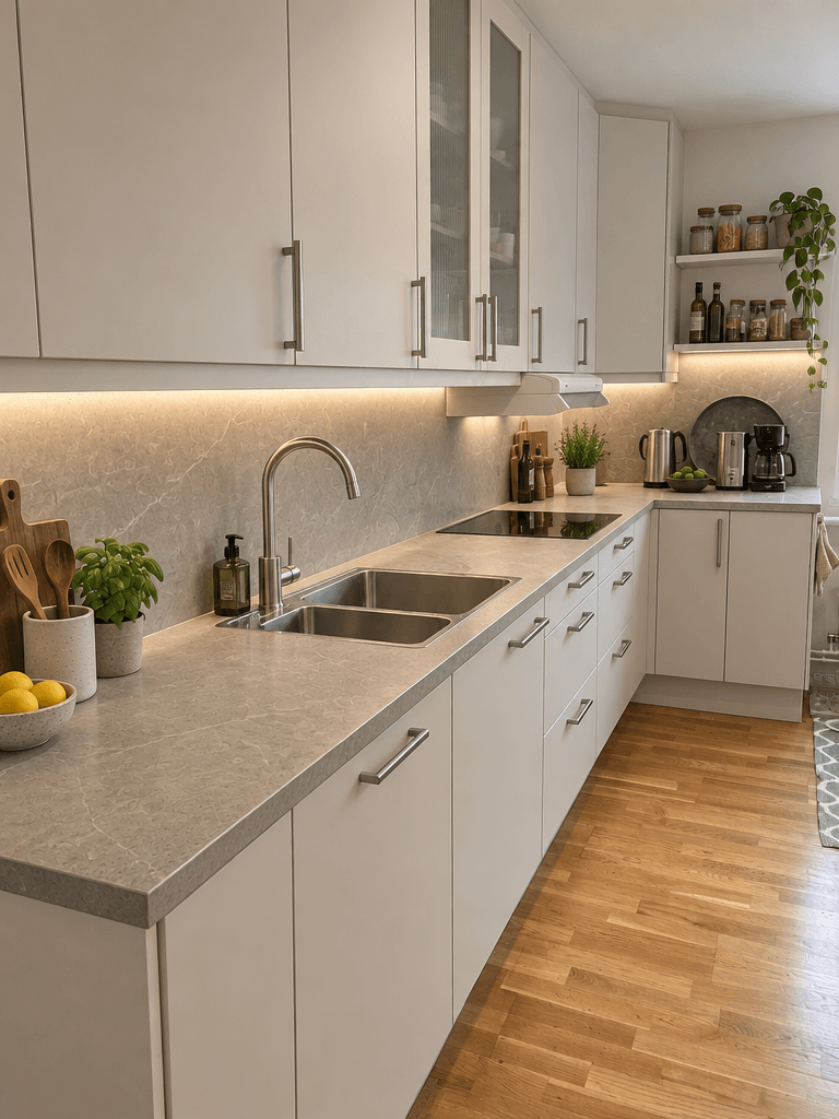 Kitchen interior in Minimalism style — photo by GenRoom AI