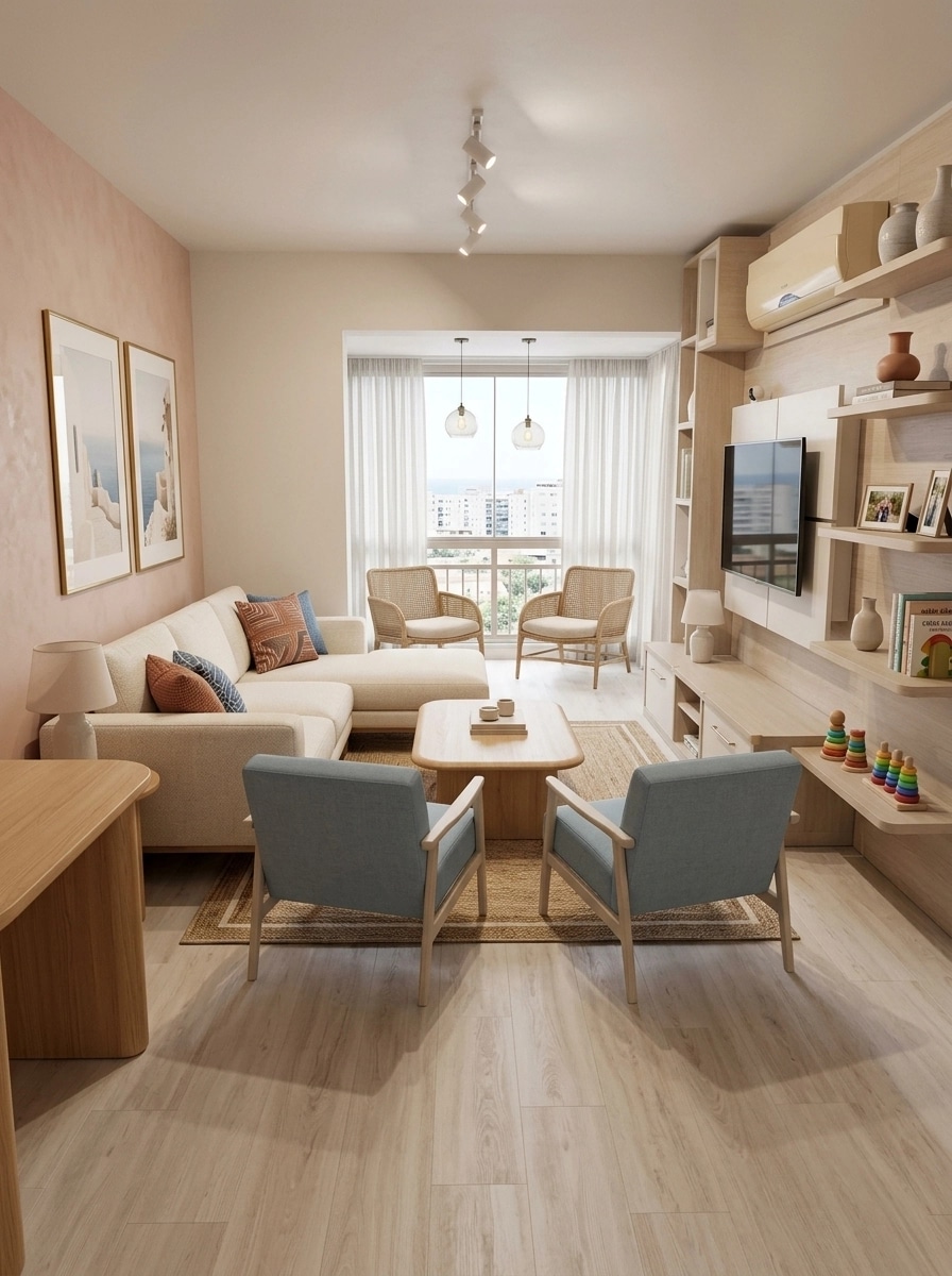 Diseño de interiores en estilo Mediterranean — Salón por GenRoom AI