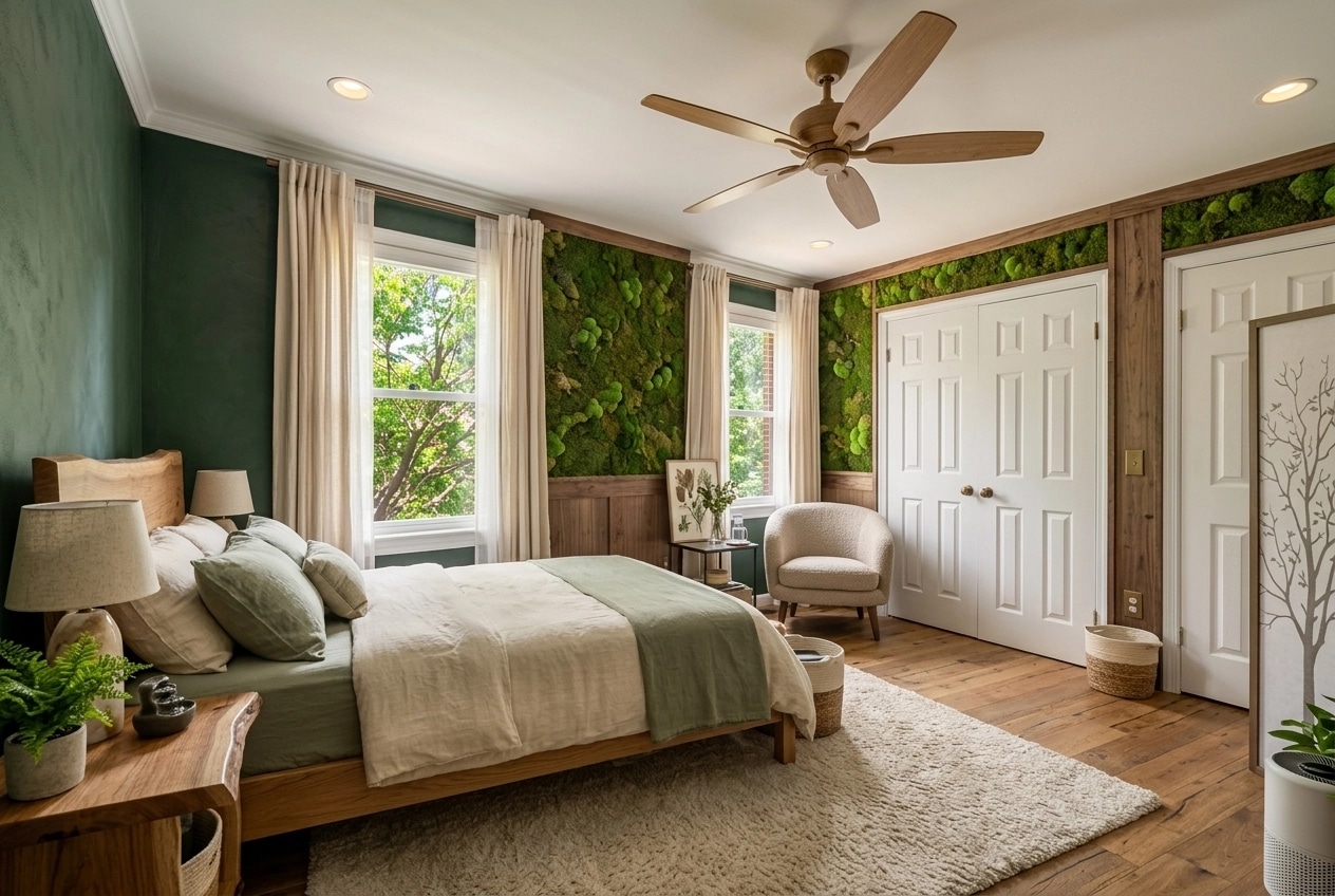 Biophilic Bedroom design — interior photo by GenRoom AI