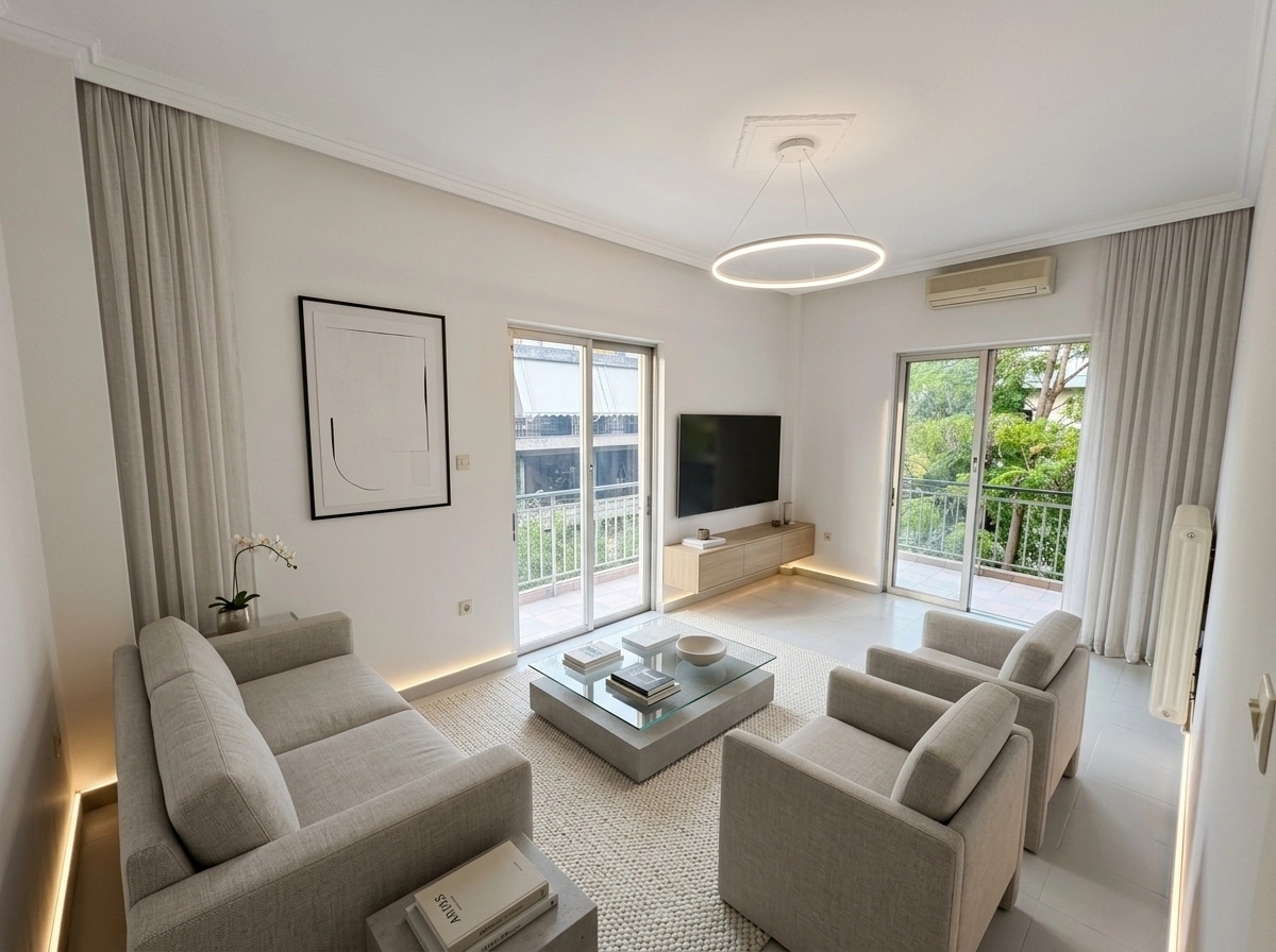 Minimalism Living Room design — interior photo by GenRoom AI