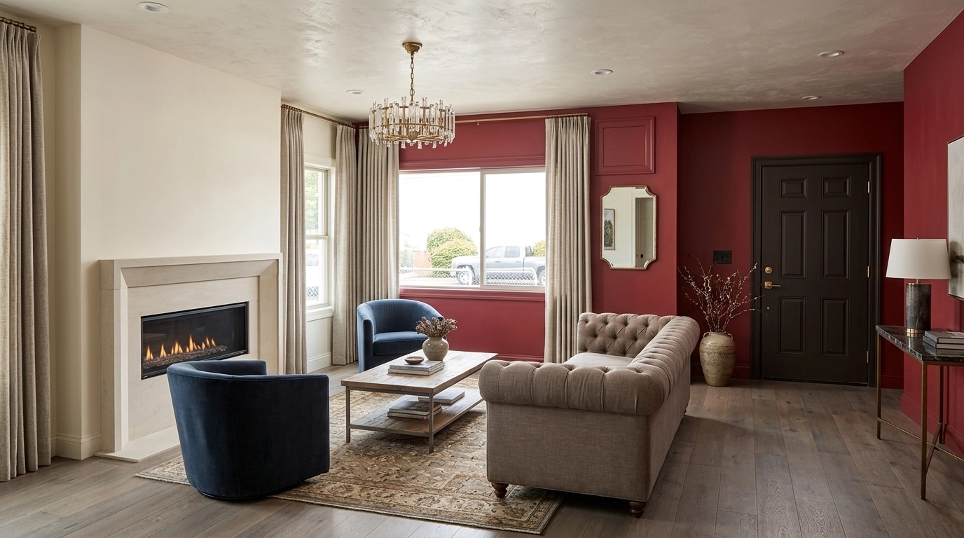 Transitional Living Room design — interior photo by GenRoom AI