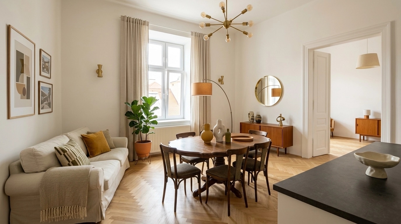 Design d'intérieur en style Mid-Century Modern — dining_room par GenRoom AI