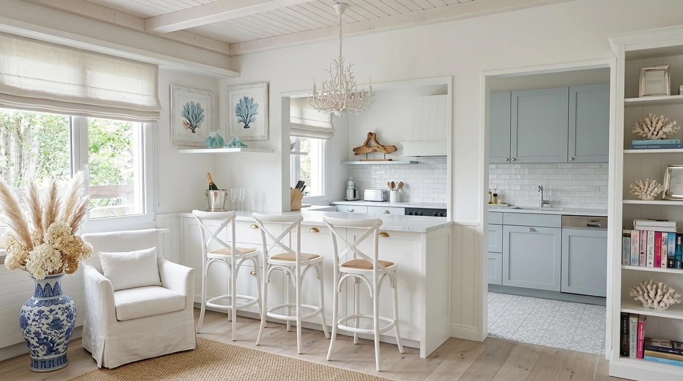 Interior design in Coastal / Hamptons style — Kitchen by GenRoom AI