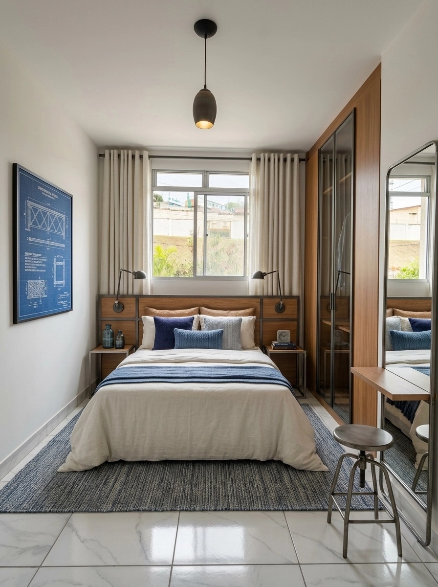 Design de interiores em estilo Loft / Industrial — Quarto por GenRoom AI