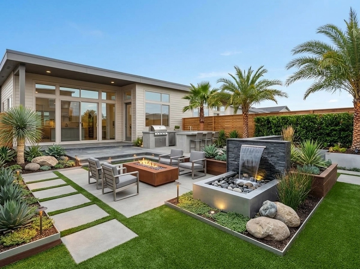 Landscape design in Contemporary Yard style — Yard by GenRoom AI