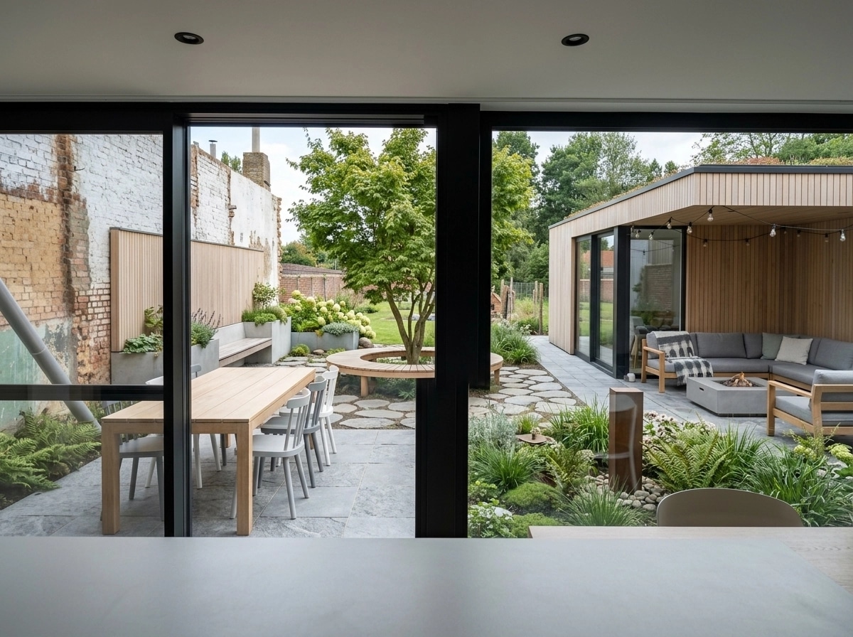 Landscape design in Scandinavian Garden style — Yard by GenRoom AI