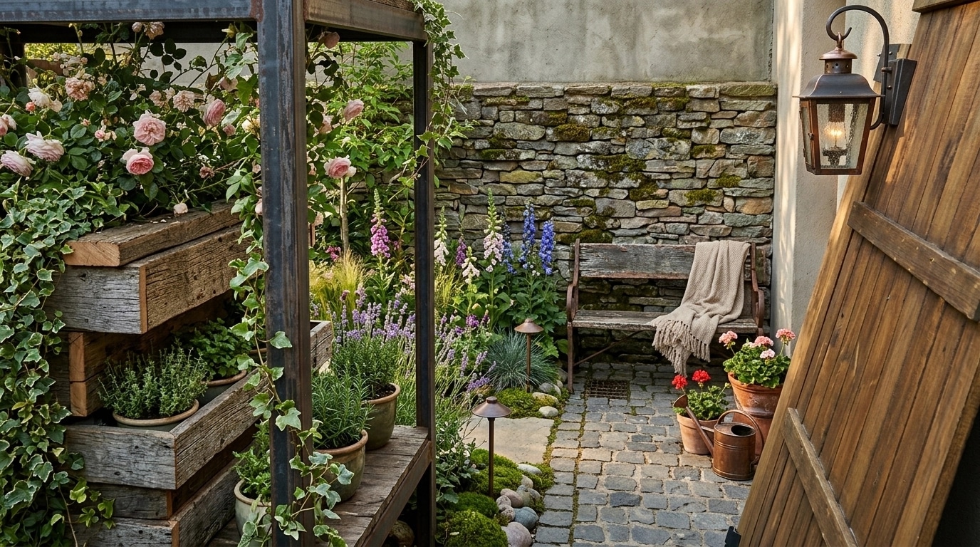 Country Rustic Garden Yard design — yard photo by GenRoom AI