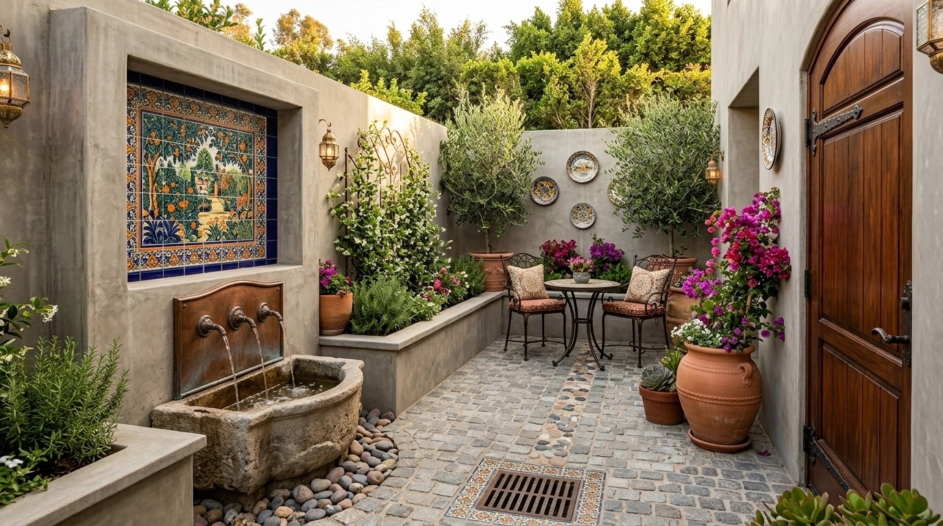 Landscape design in Spanish Courtyard style — Yard by GenRoom AI