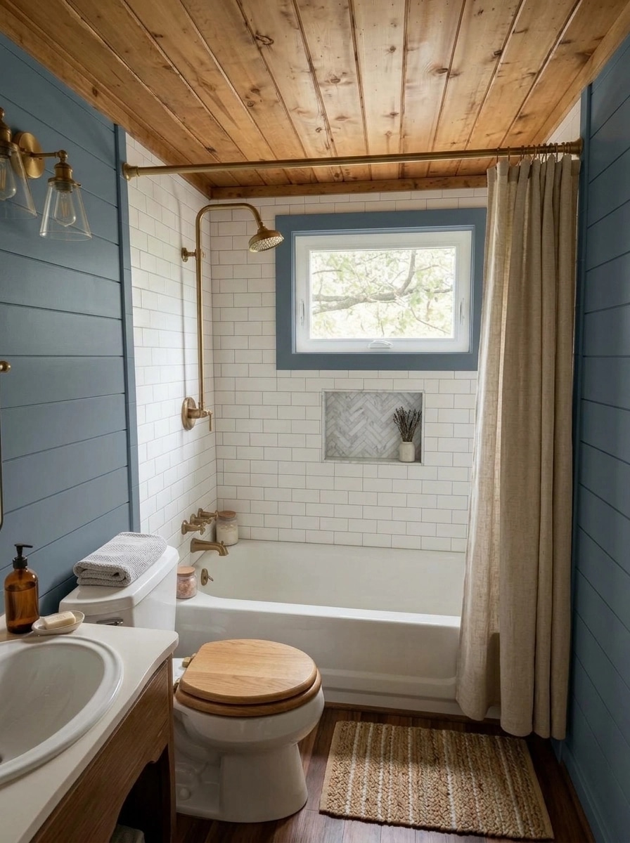 Bathroom interior in Modern Farmhouse style — photo by GenRoom AI