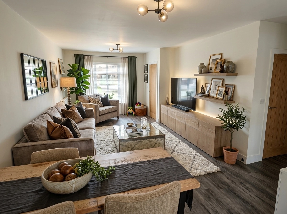 Transitional Living Room design — interior photo by GenRoom AI