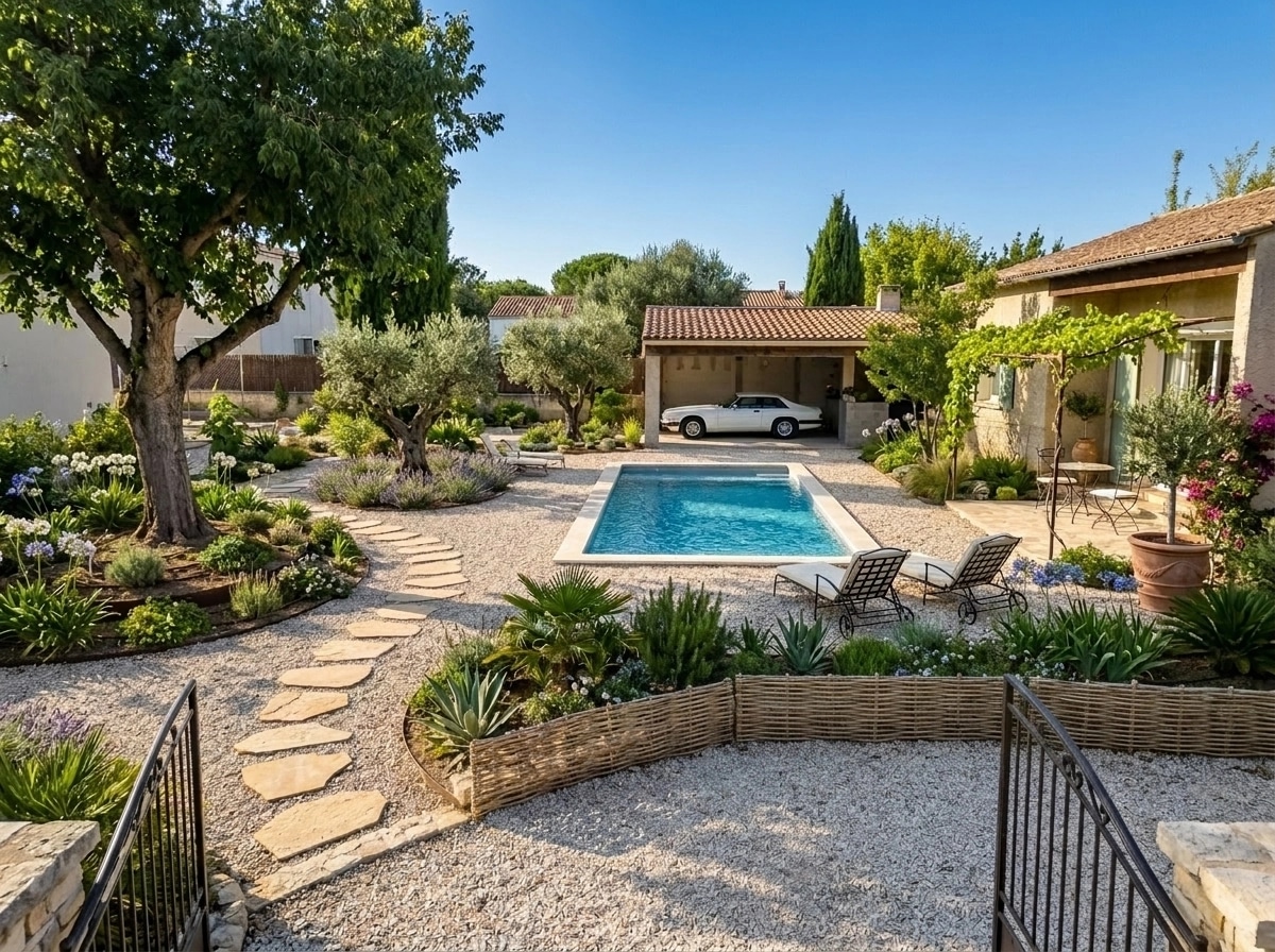 Landscape design in Mediterranean Yard style — Yard by GenRoom AI