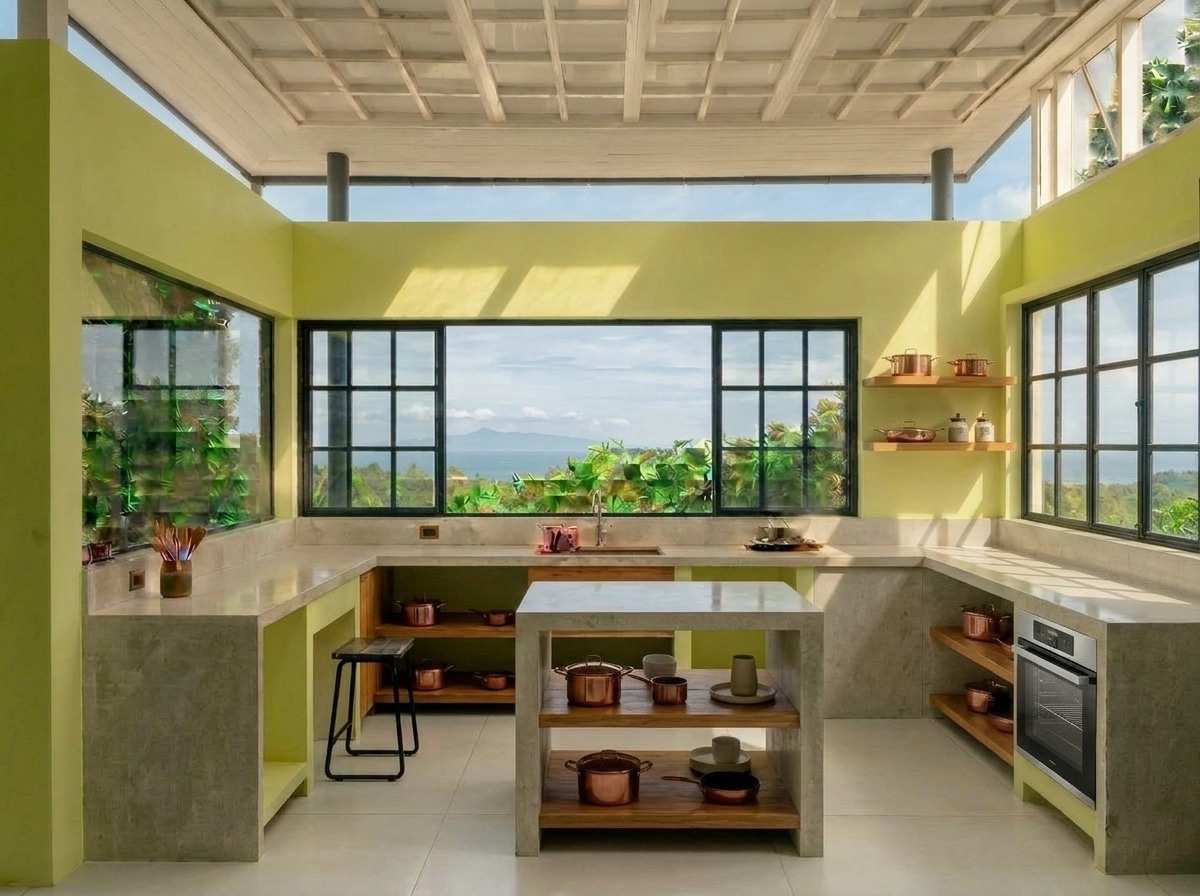 Biophilic Kitchen design — interior photo by GenRoom AI