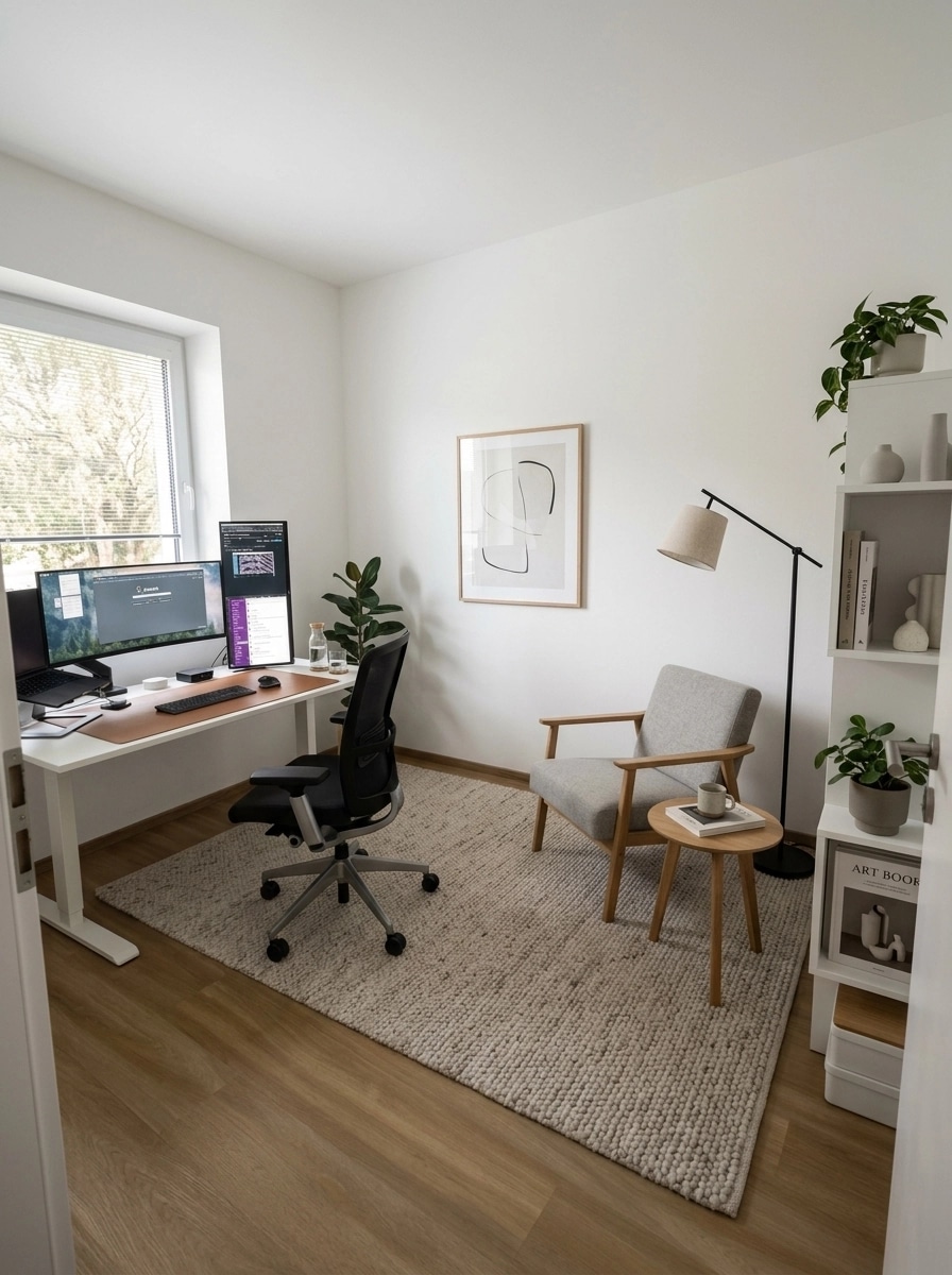 Office interior in Scandinavian style — photo by GenRoom AI