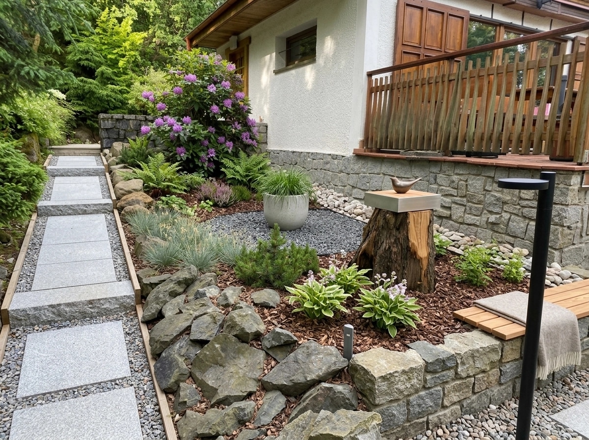 Landscape design in Scandinavian Garden style — Yard by GenRoom AI