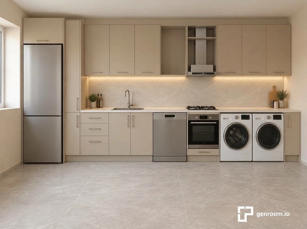 Kitchen interior in no_style style — photo by GenRoom AI