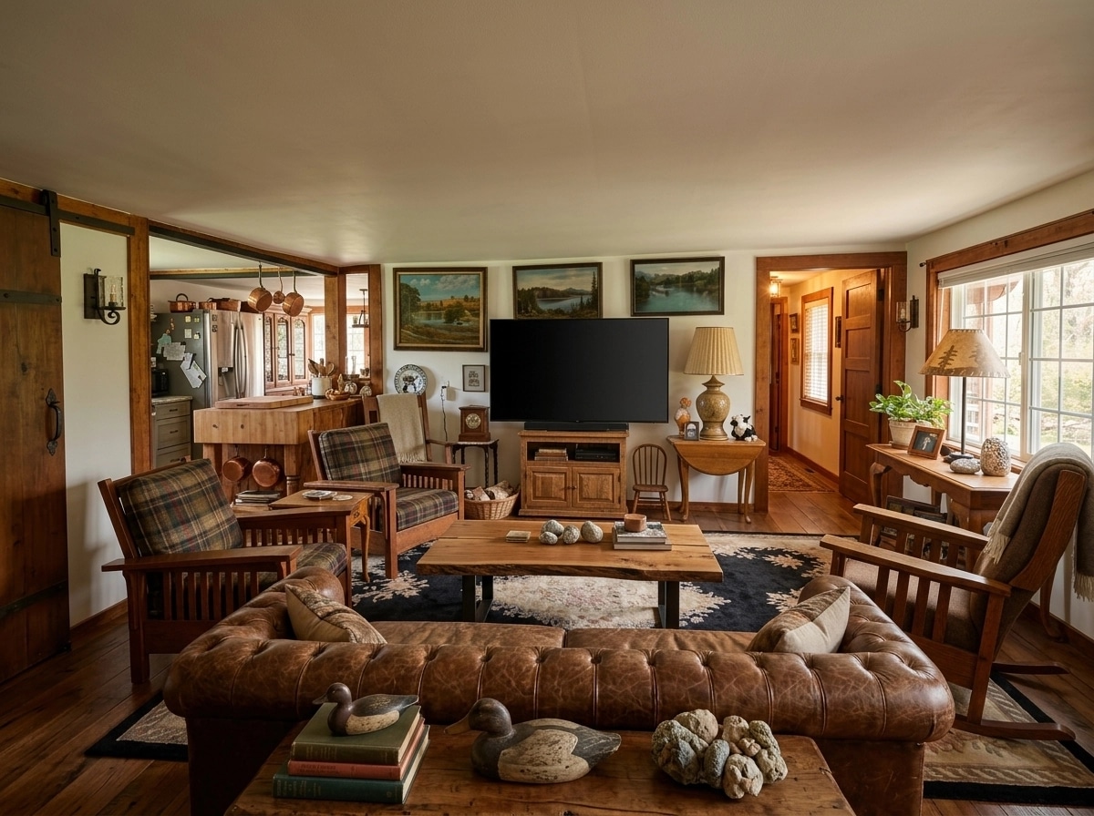 Interior design in Rustic style — Living Room by GenRoom AI