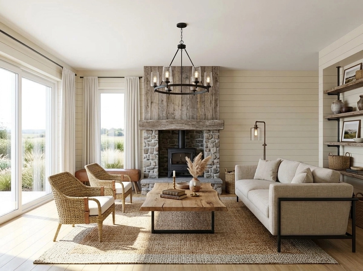 Interior design in Modern Farmhouse style — Living Room by GenRoom AI