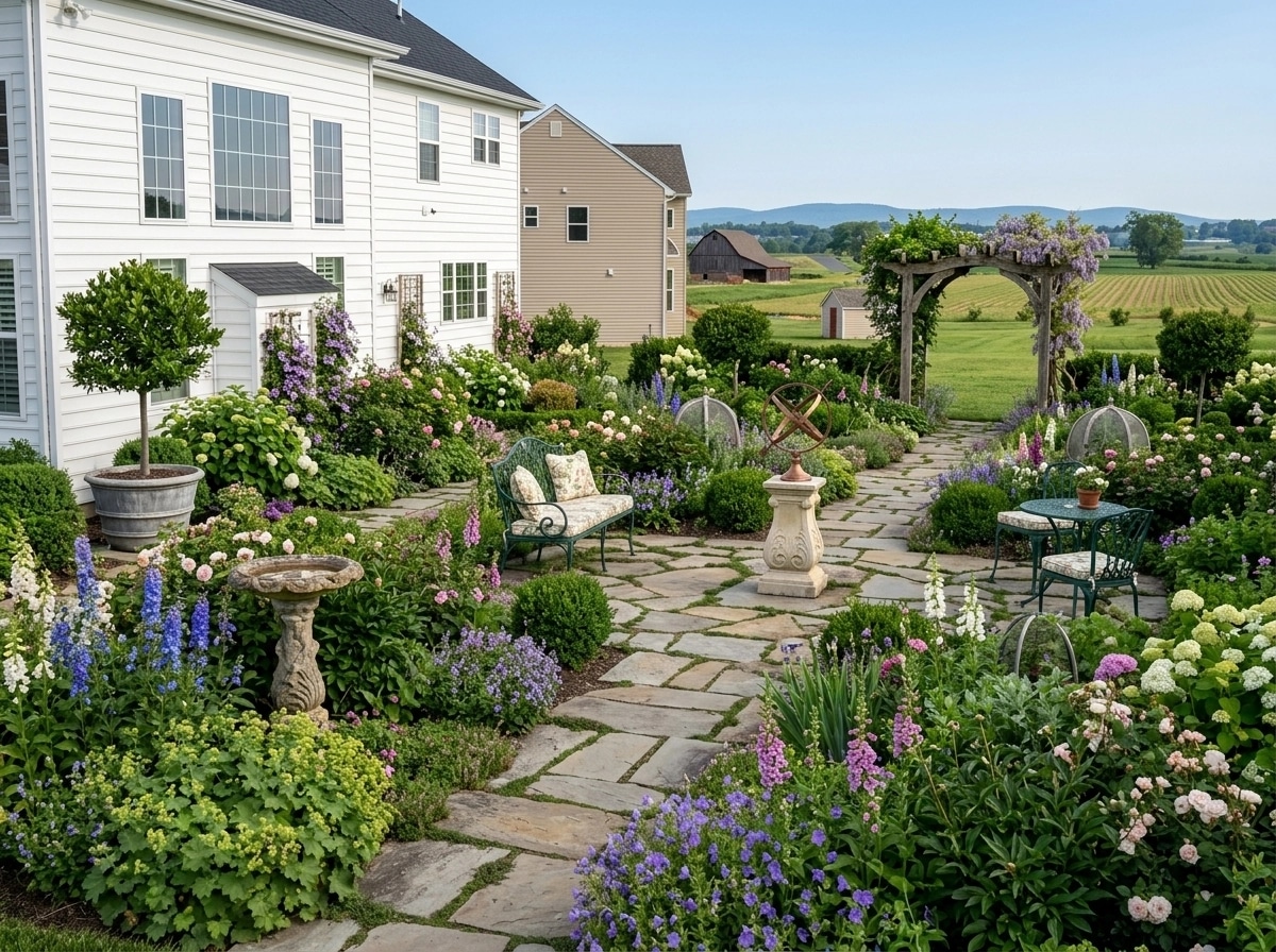 Landscape design in English Cottage Garden style — Yard by GenRoom AI