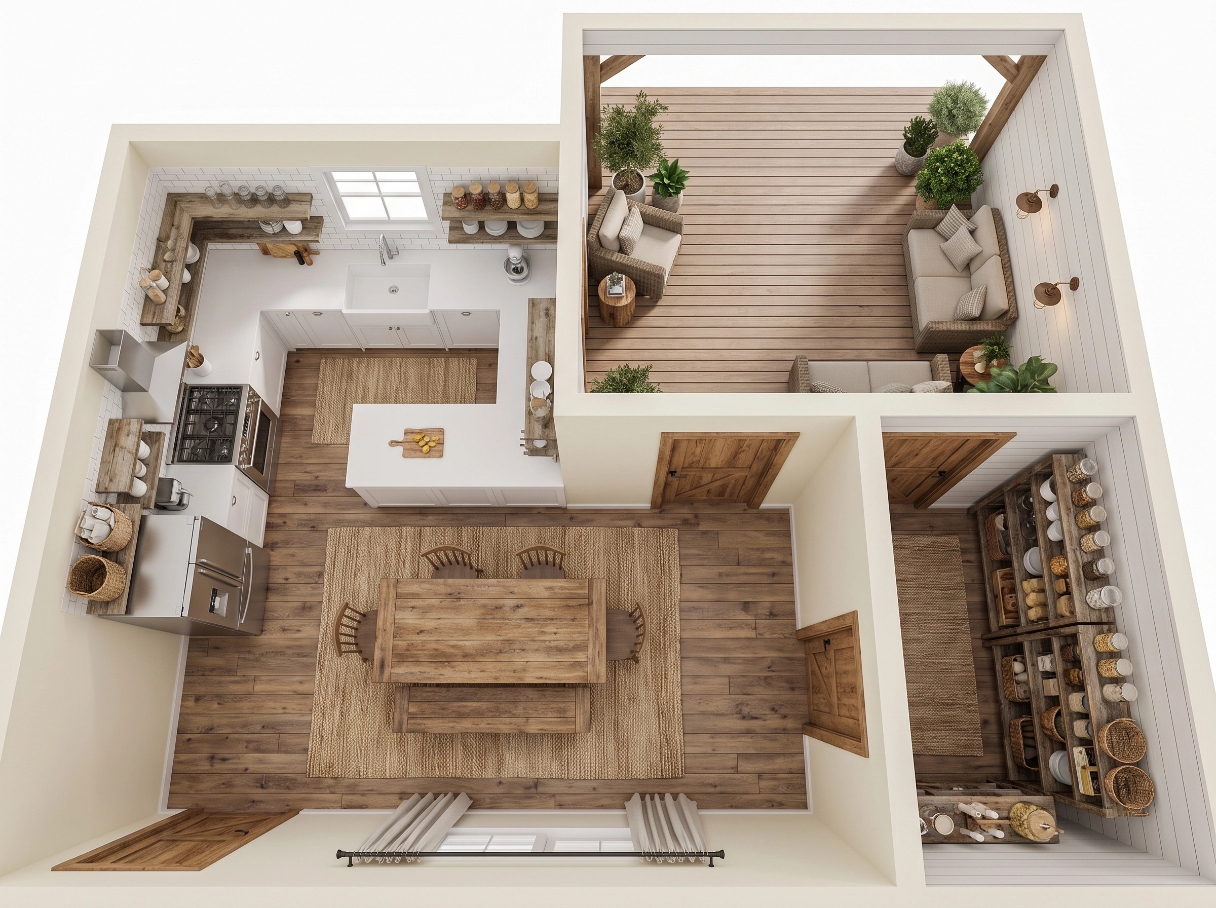 Modern Farmhouse Living Room design — interior photo by GenRoom AI