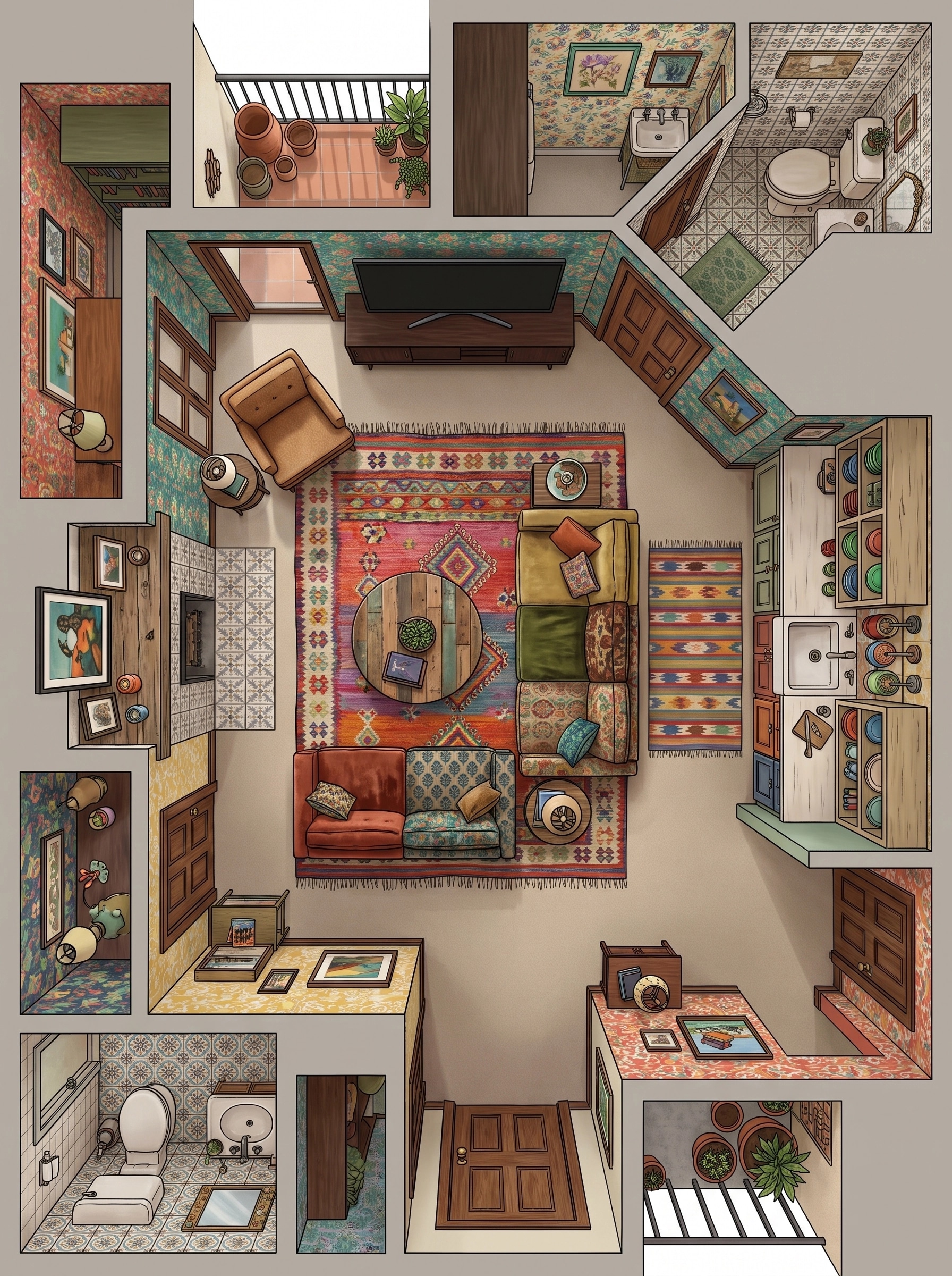 Interior design in Eclectic style — Living Room by GenRoom AI