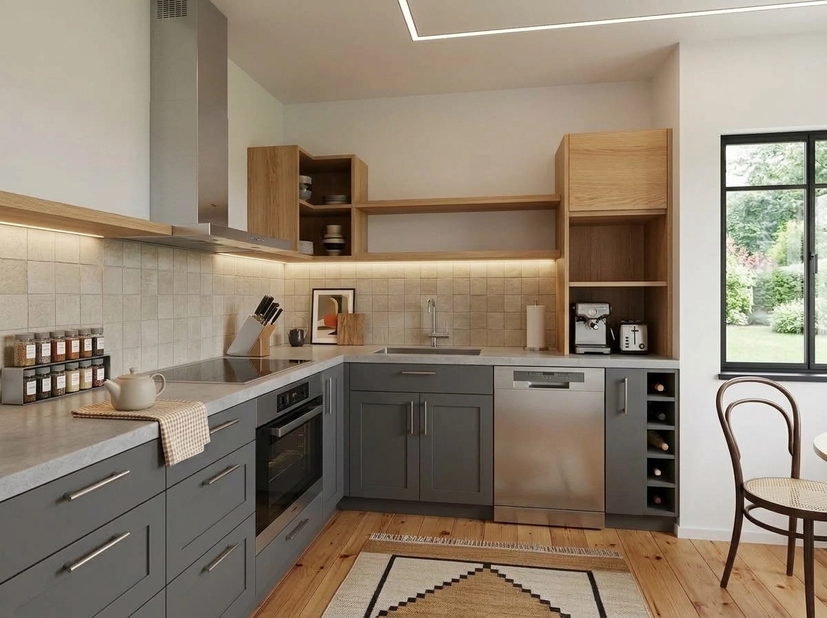 Interior design in Bauhaus style — Kitchen by GenRoom AI
