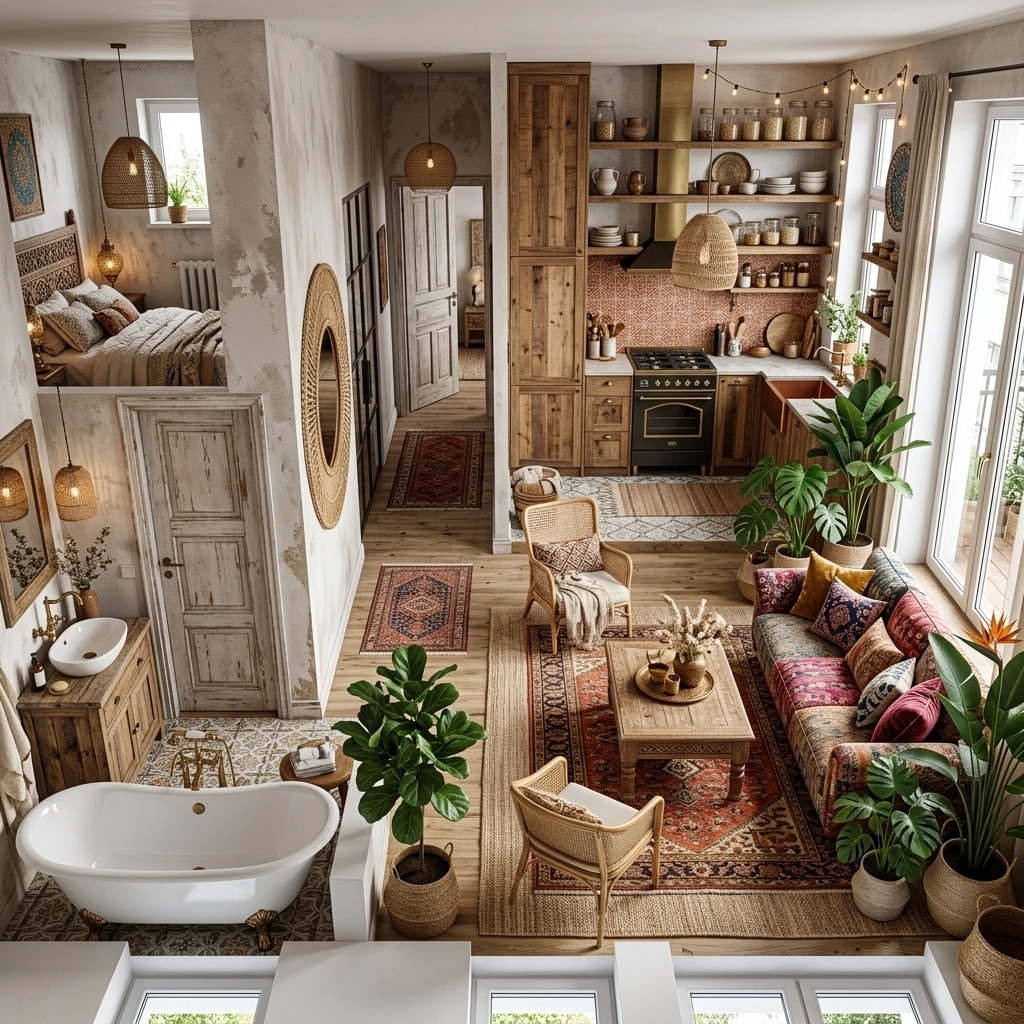 Interior design in Bohemian style — other by GenRoom AI