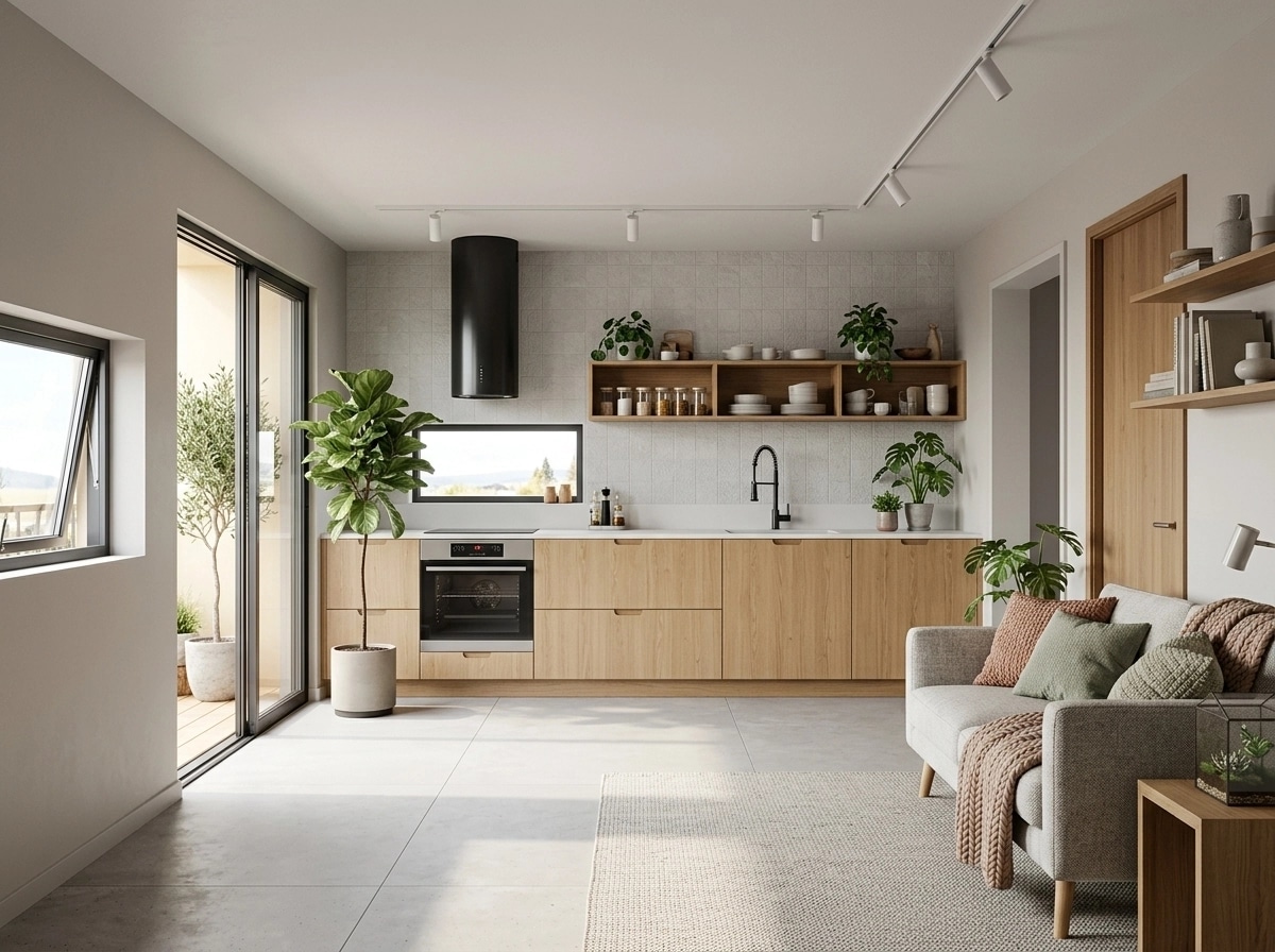 Kitchen interior in Scandinavian style — photo by GenRoom AI