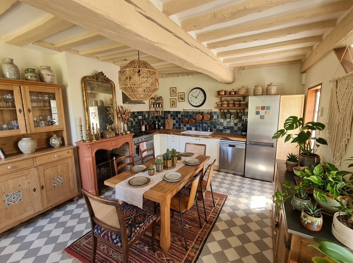 Bohemian Kitchen design — interior photo by GenRoom AI