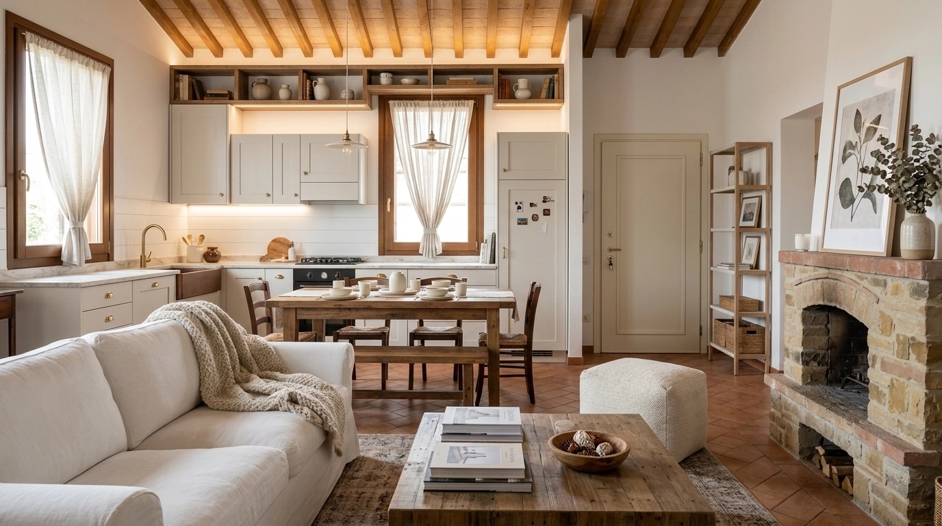 Modern Farmhouse Living Room design — interior photo by GenRoom AI