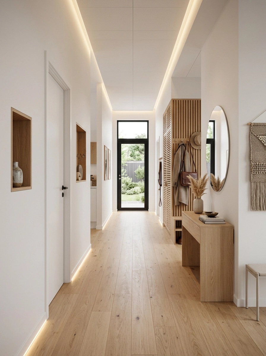 Hallway interior in Scandinavian style — photo by GenRoom AI