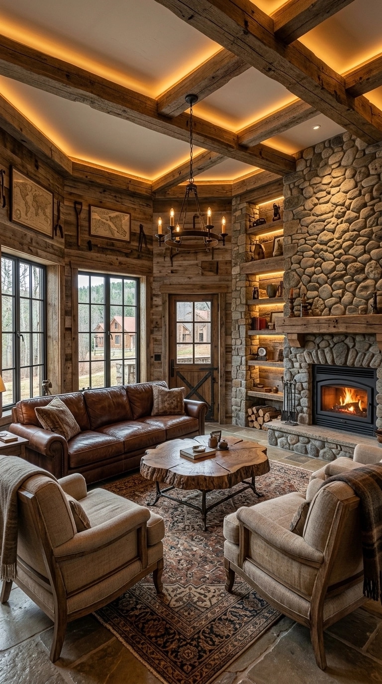 Interior design in Rustic style — Living Room by GenRoom AI