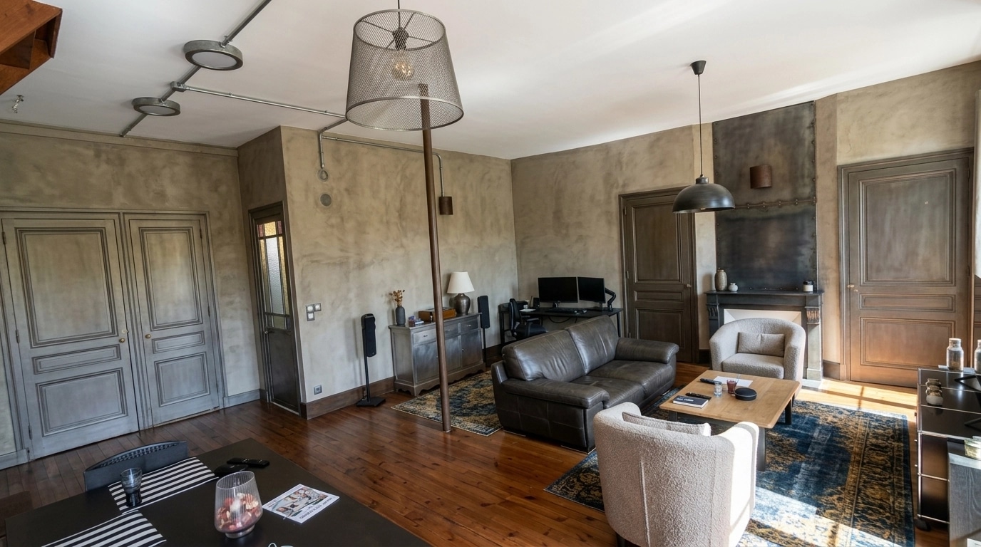 Interior design in Loft / Industrial style — Living Room by GenRoom AI