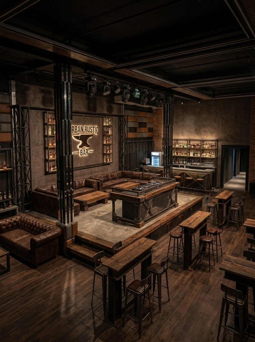 Interior design in Rustic style — bar by GenRoom AI