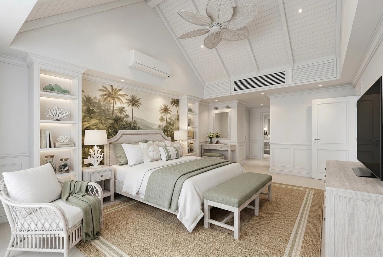 Interior design in Coastal / Hamptons style — Bedroom by GenRoom AI