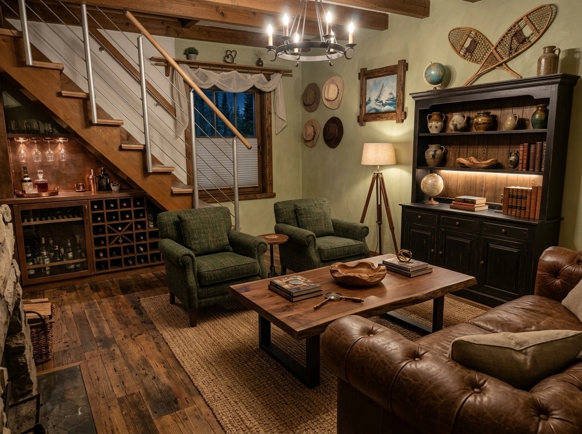 Rustic Living Room design — interior photo by GenRoom AI