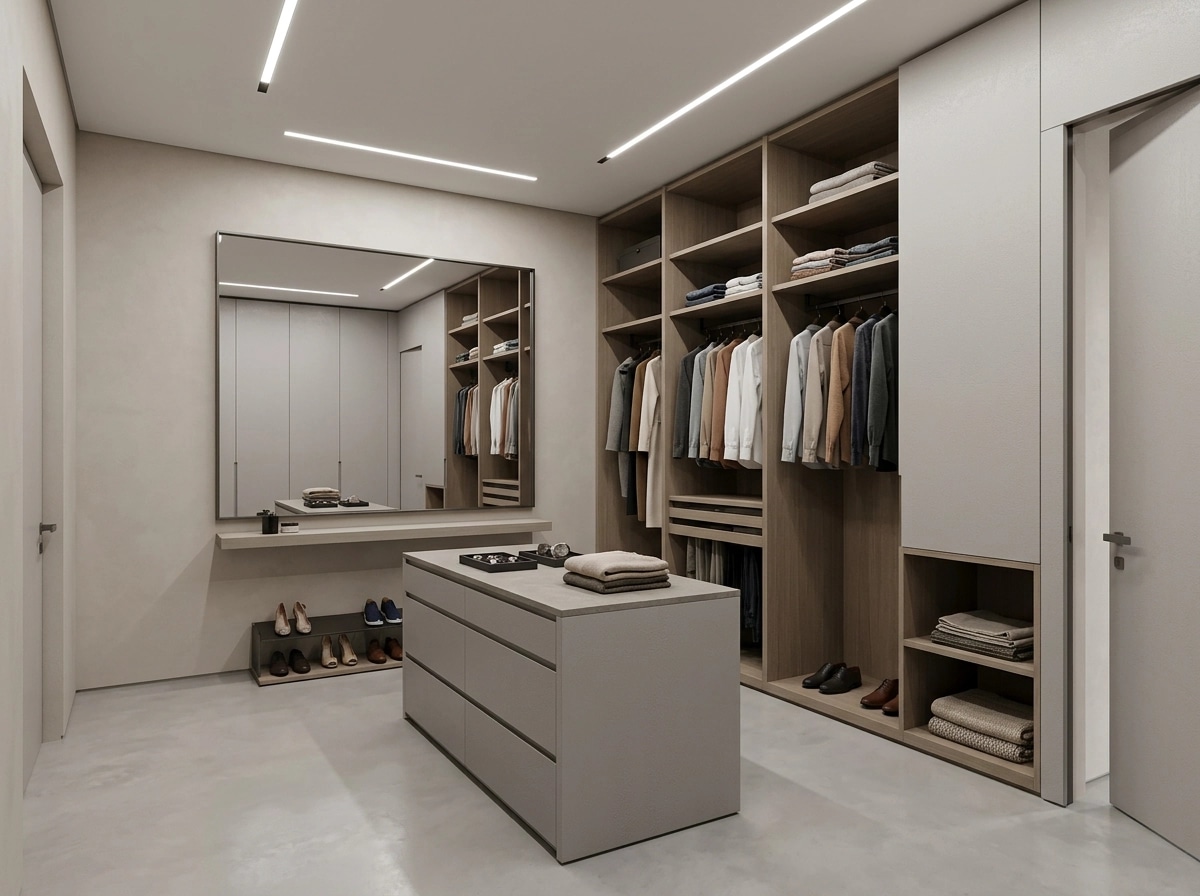 Interior design in Minimalism style — wardrobe by GenRoom AI