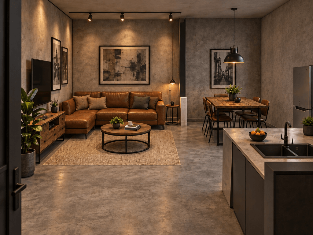 Interior design in Loft / Industrial style — Living Room by GenRoom AI