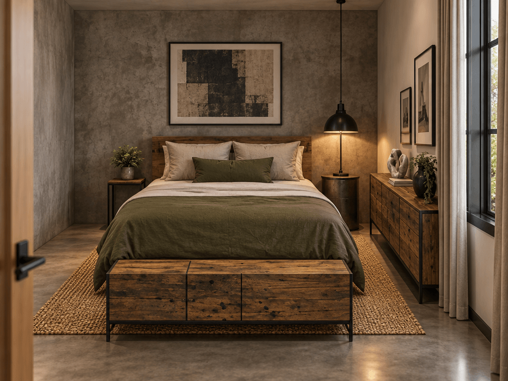 Loft / Industrial Bedroom design — interior photo by GenRoom AI