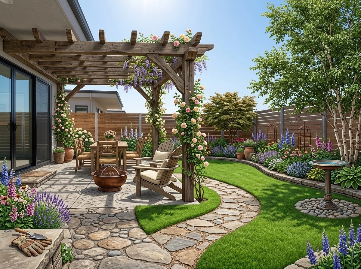 Country Rustic Garden Yard design — yard photo by GenRoom AI