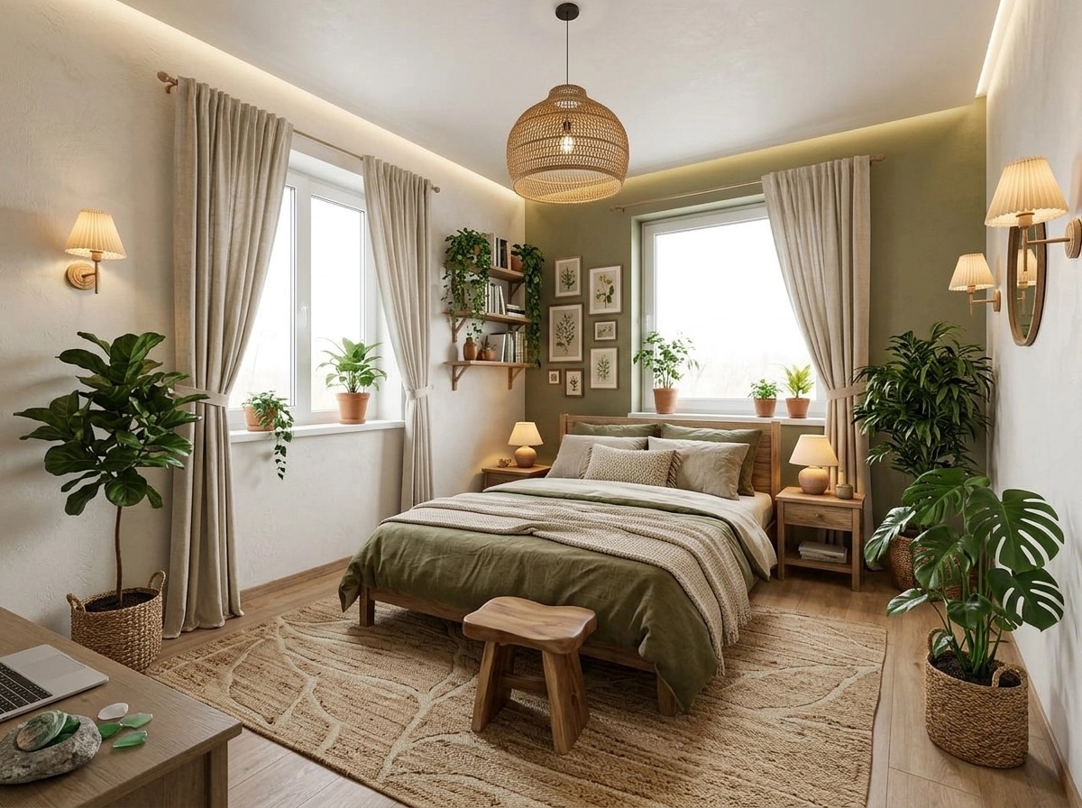 Interior design in Biophilic style — Bedroom by GenRoom AI